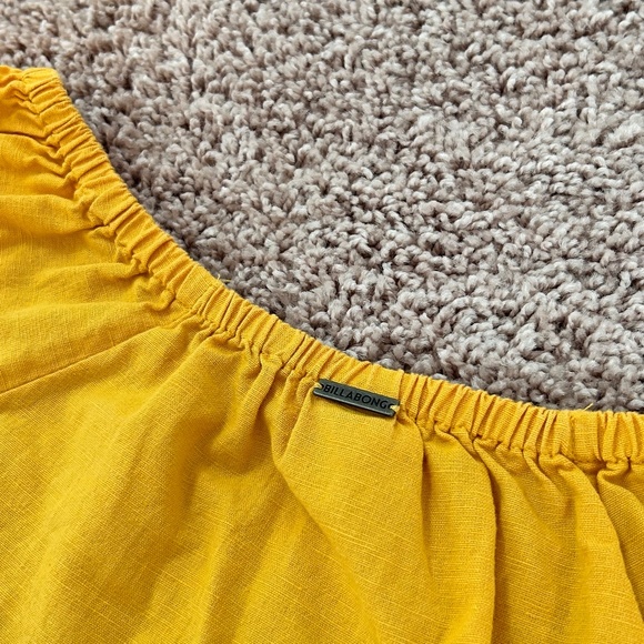 Billabong Women Yellow Wrap Top - Picture 6 of 8